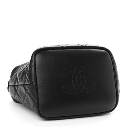 Chanel Lambskin Quilted Small Perfect Meeting Hobo Black 4 of 9