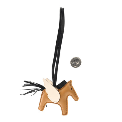 Hermes Milo Lambskin Grigri Rodeo Pegase Horse Bag Charm PM Sesame Black Nata 2 of 5