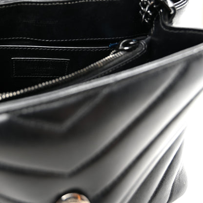 Saint Laurent Calfskin Y Quilted Monogram Monochrome Small Loulou Chain Satchel Black 6 of 9