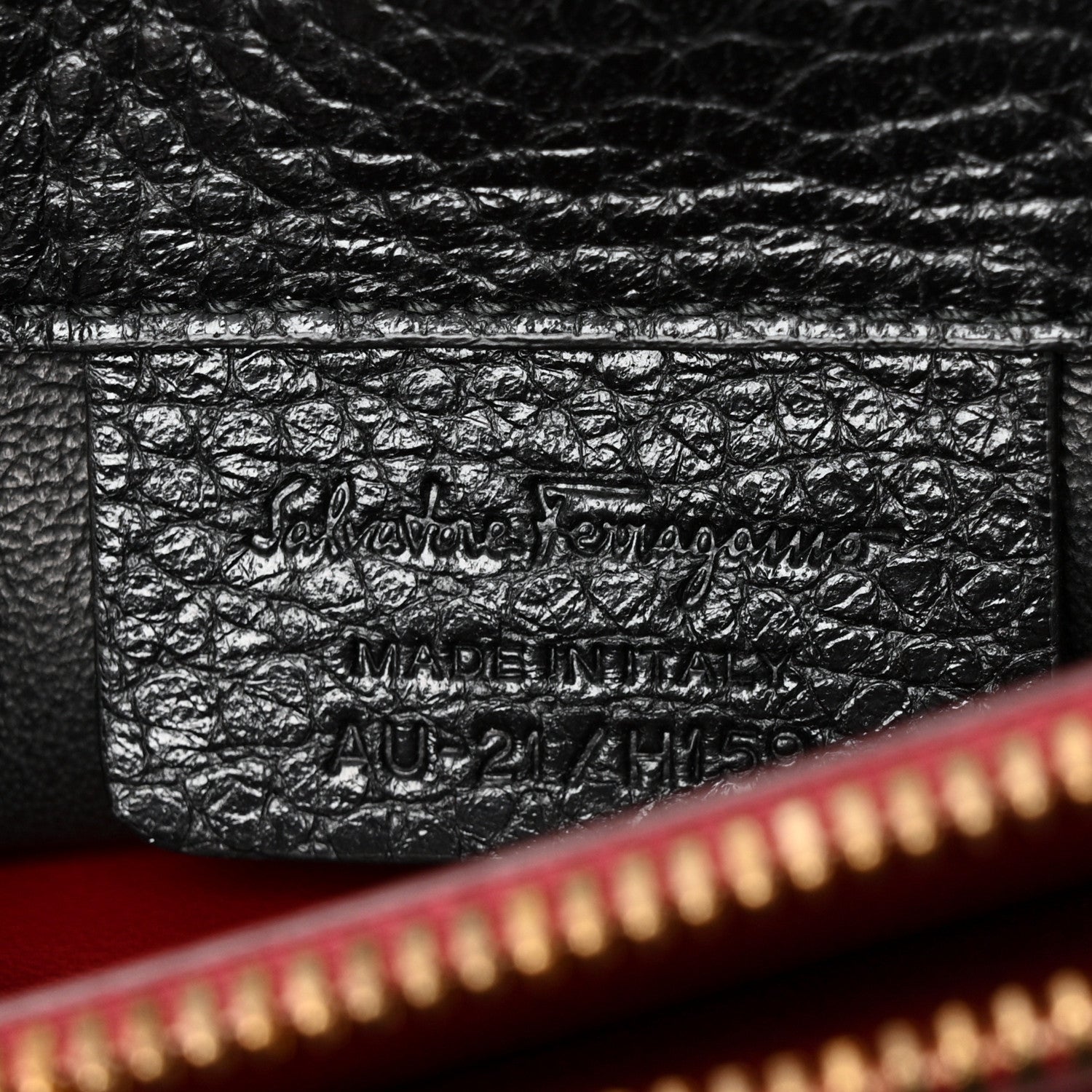 Salvatore Ferragamo Hammered Calfskin Studio Rock Bag Black 7 of 12