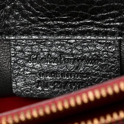 Salvatore Ferragamo Hammered Calfskin Studio Rock Bag Black 7 of 12