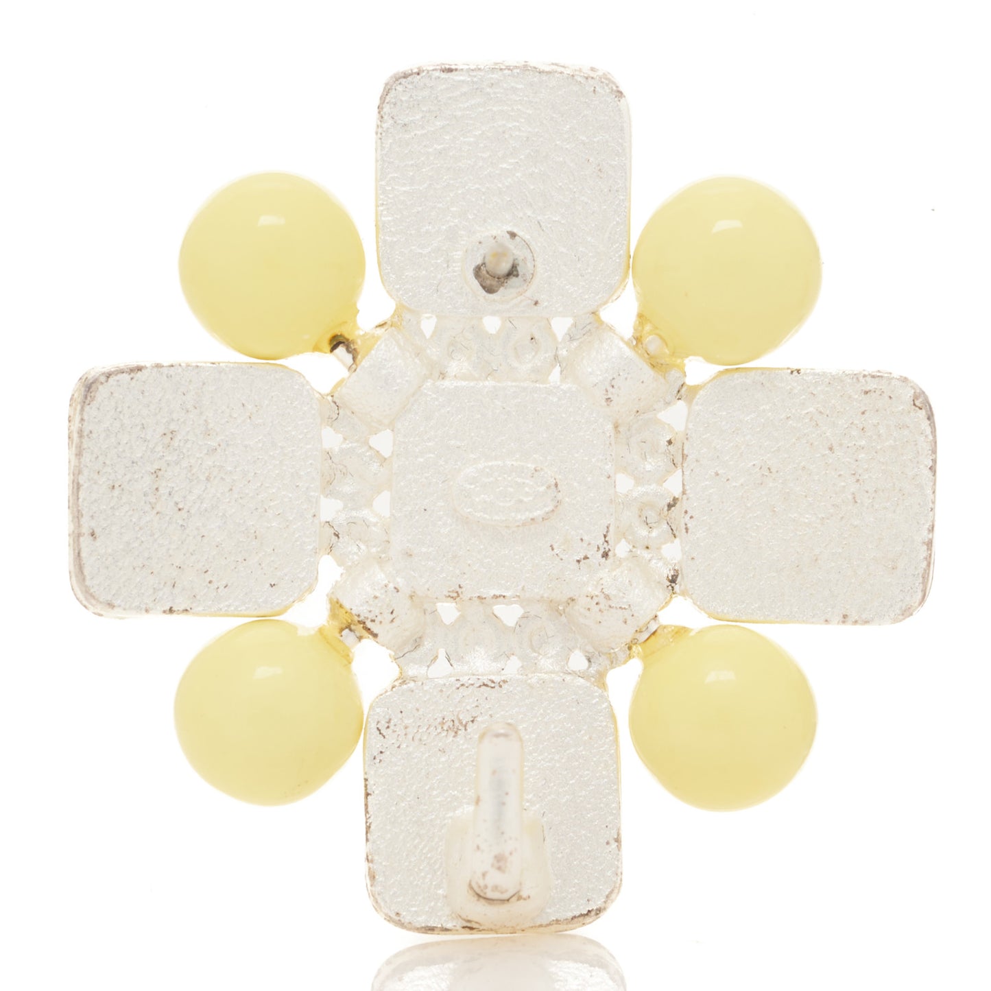 Enamel CC Brooch Yellow
