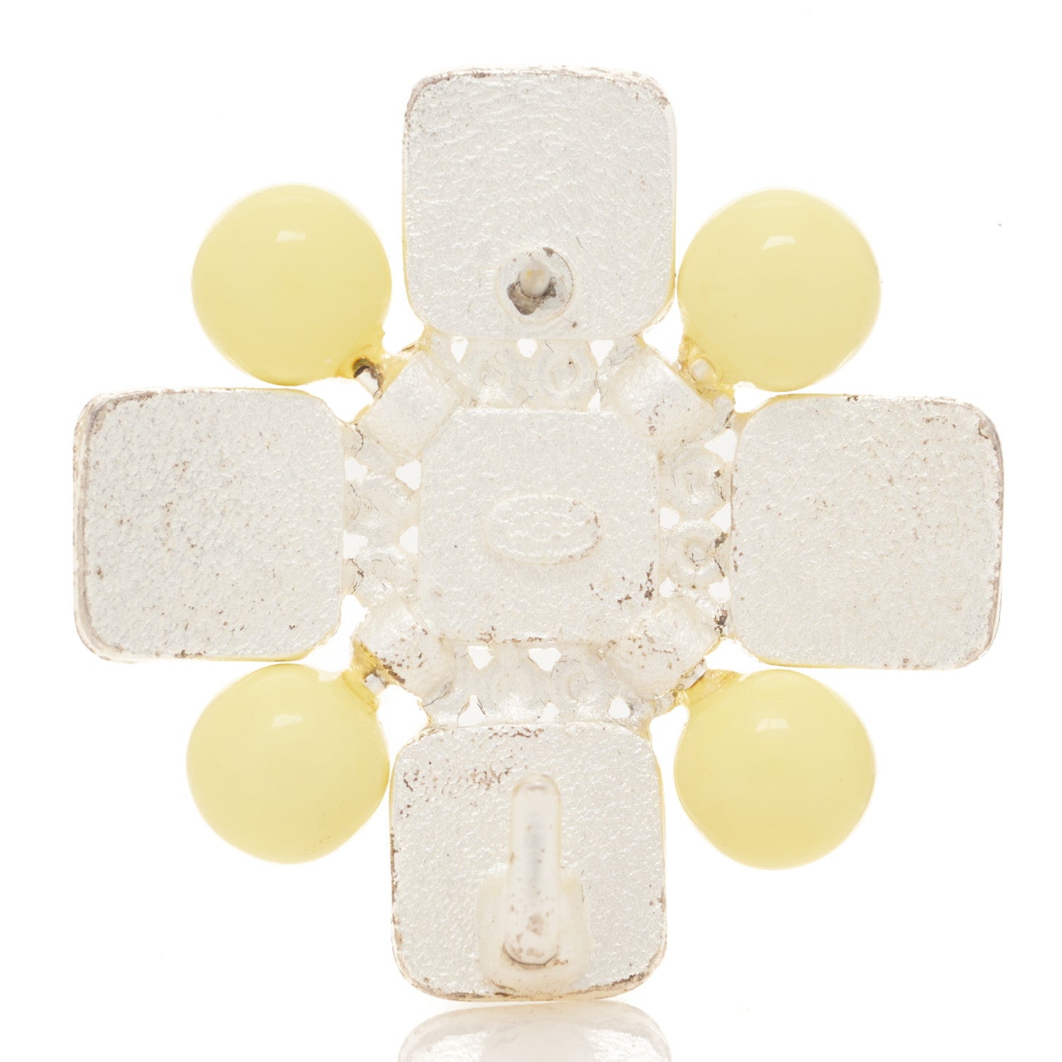 Chanel Enamel CC Brooch Yellow 3 of 4