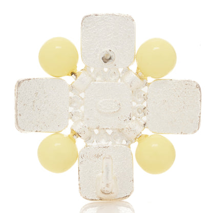 Chanel Enamel CC Brooch Yellow 3 of 4