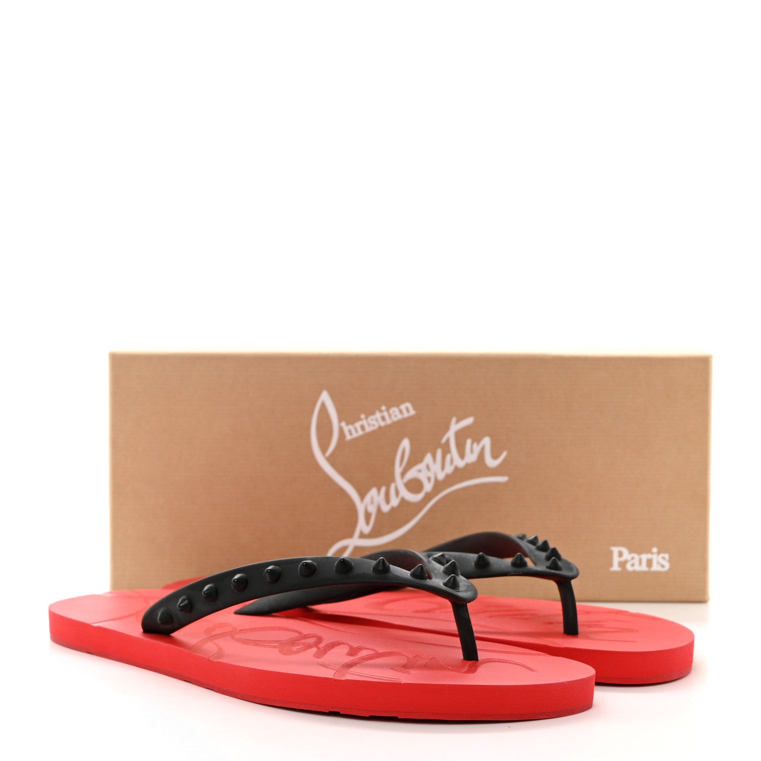 Christian Louboutin Rubber Spike Loubi Donna Flip Flop 42 Black 8 of 8