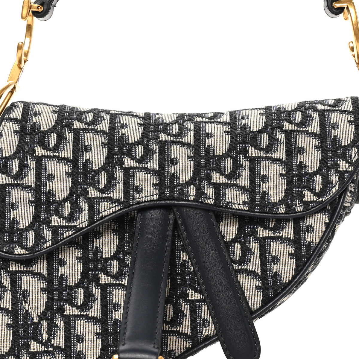 Christian Dior Oblique Mini Saddle Bag Blue 8 of 10