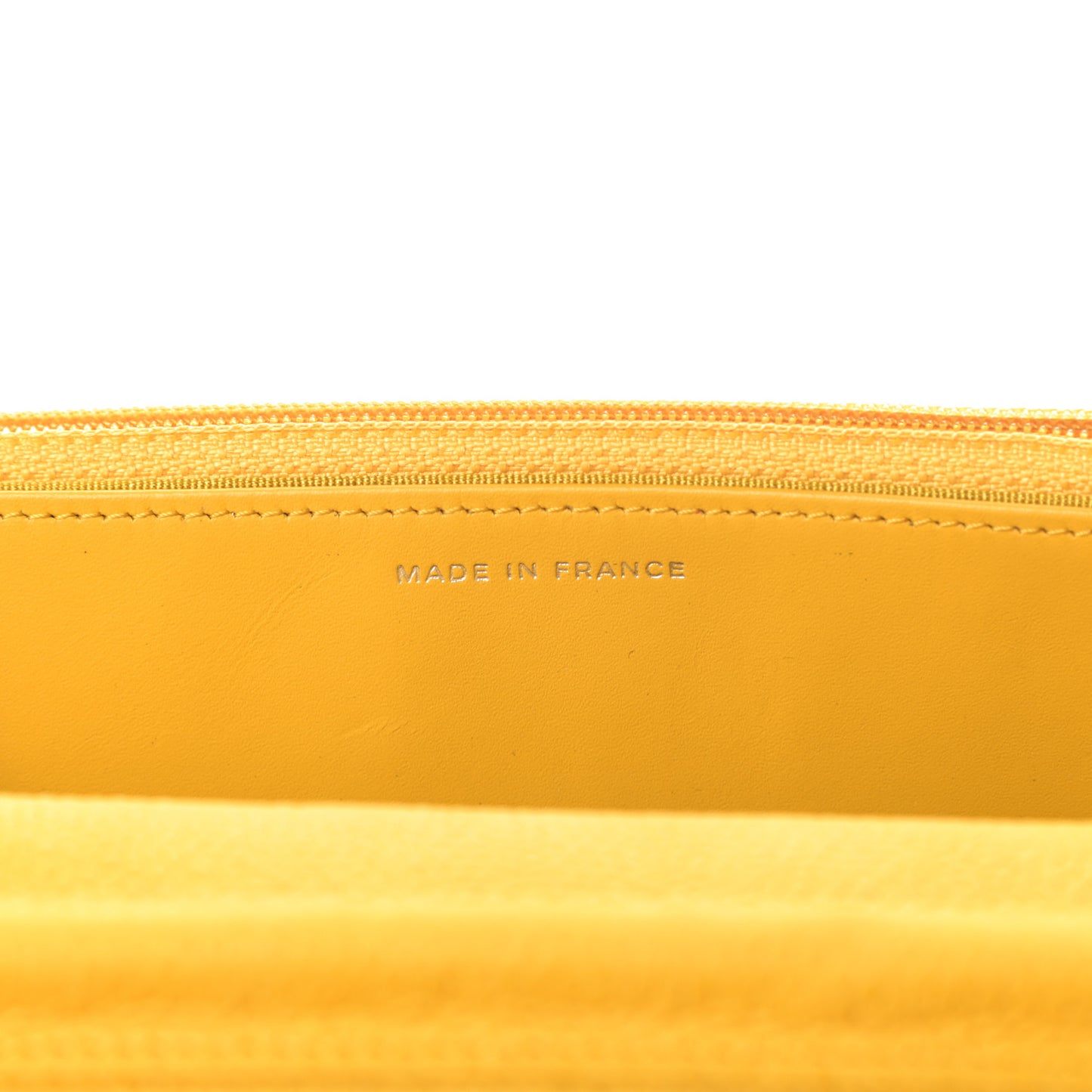 Iridescent Caviar Quilted Wallet on Chain WOC Yellow