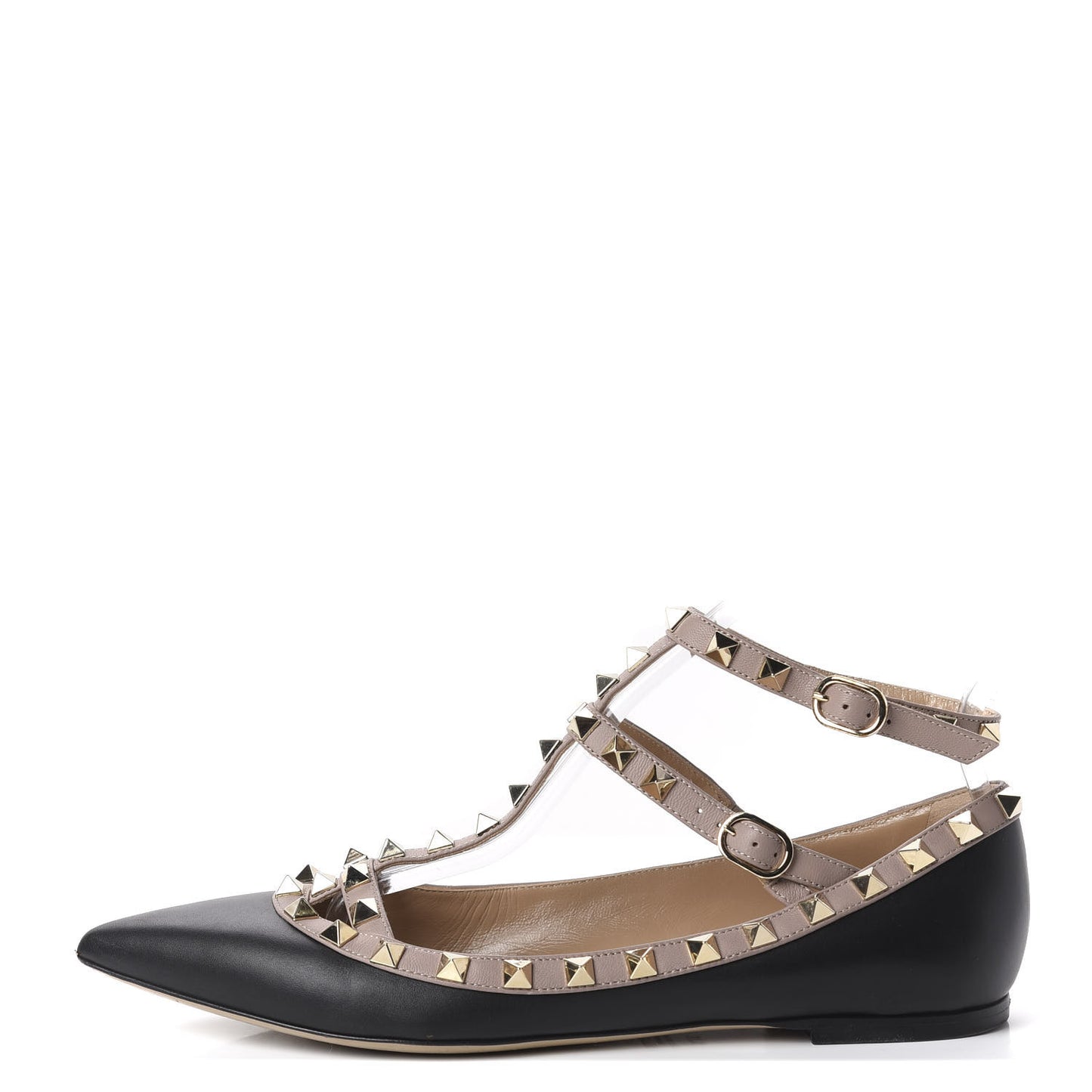 Nappa Rockstud Cage Ballerina Flats 37.5 Black Poudre
