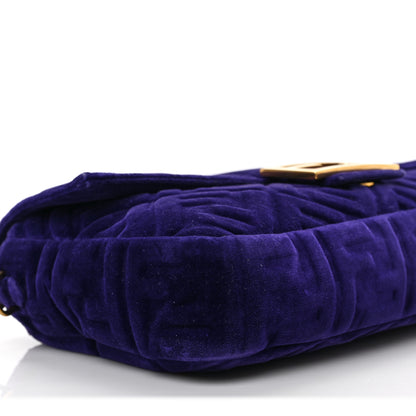 Fendi Velluto FF Embossed Large Baguette Viola Plus 7 of 8