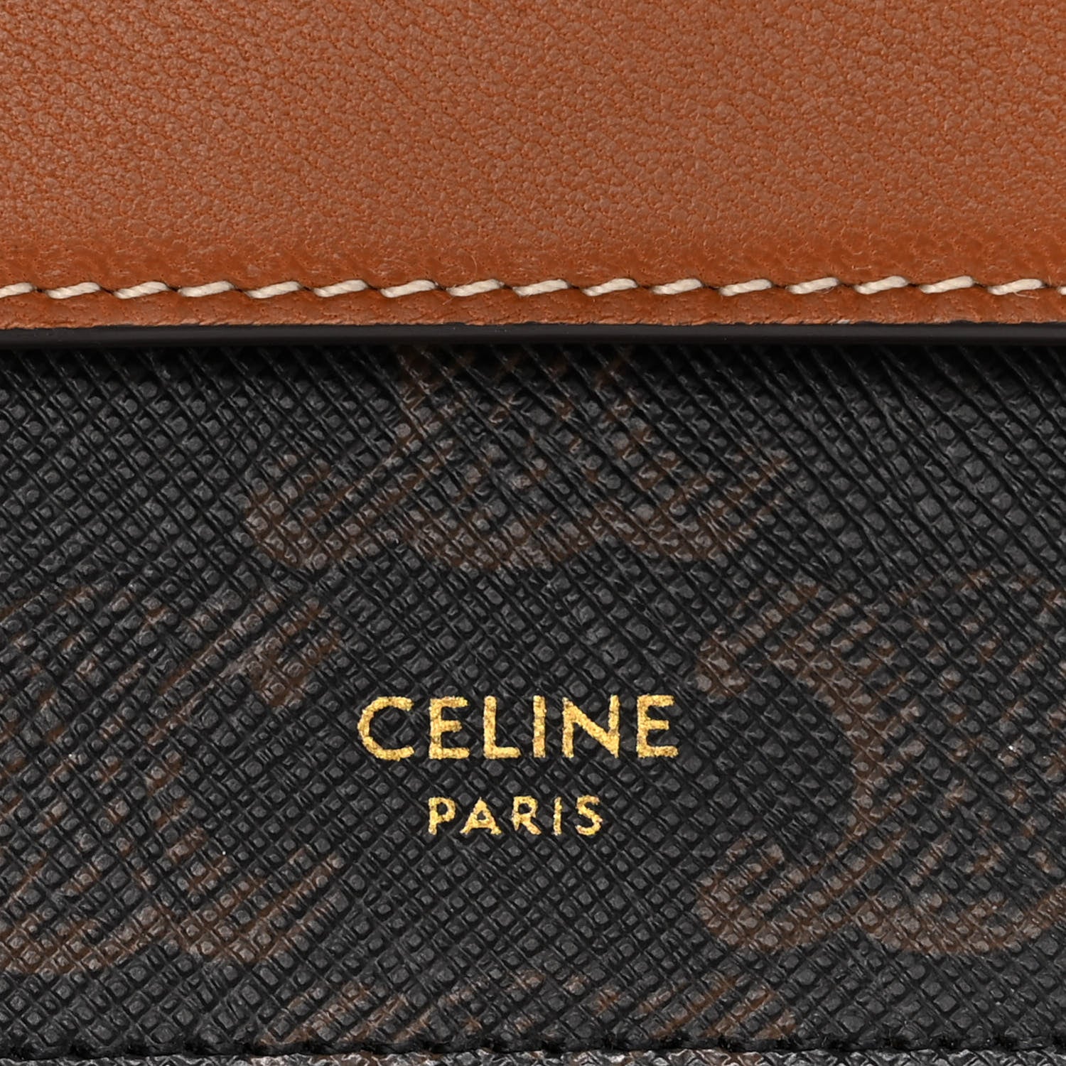 Celine Triomphe Canvas Lambskin Wallet On Strap Tan 6 of 9