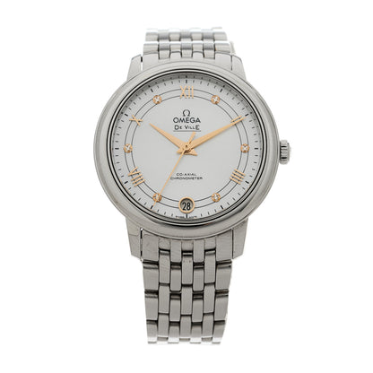 Omega Stainless Steel Diamond Mother of Pearl 33mm De Ville Prestige Automatic Watch 424.10.33.20.55.002 1 of 5