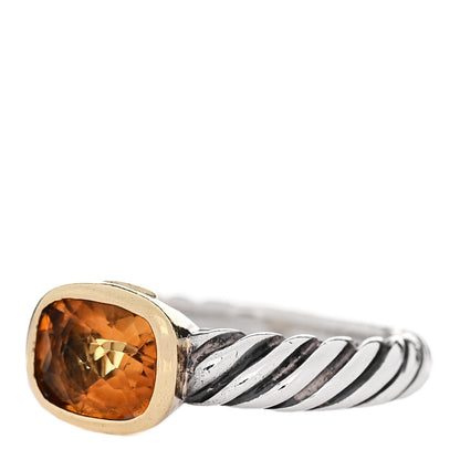 David Yurman Sterling Silver 18K Yellow Gold Citrine 8mm Noblesse Ring 52 6 3 of 6