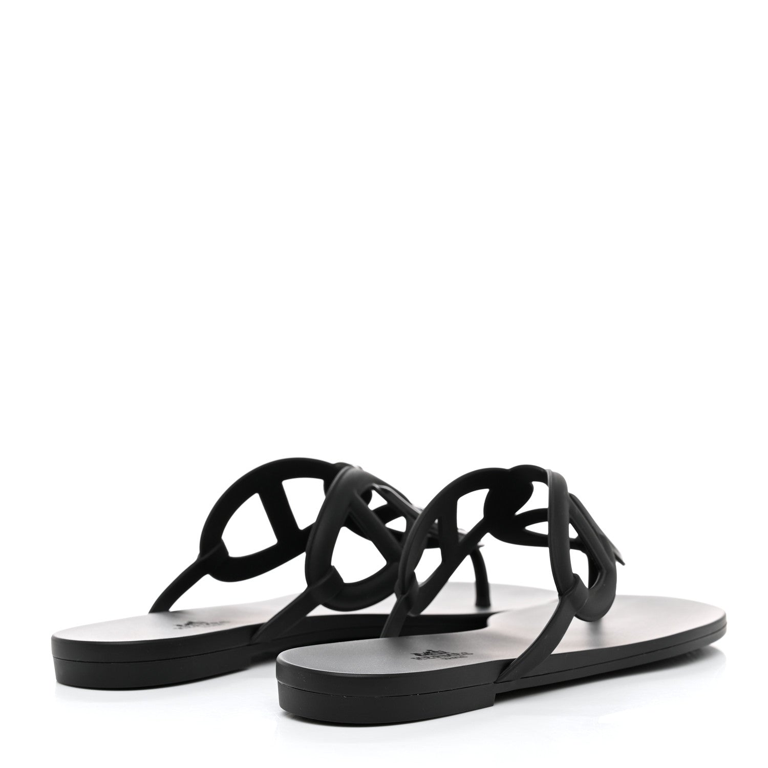 Hermes Rubber Womens Egerie Sandals 41 Black 4 of 9