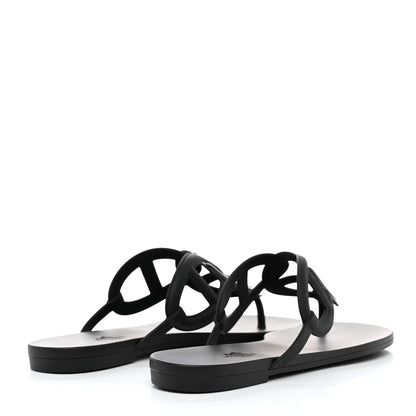 Hermes Rubber Womens Egerie Sandals 41 Black 4 of 9