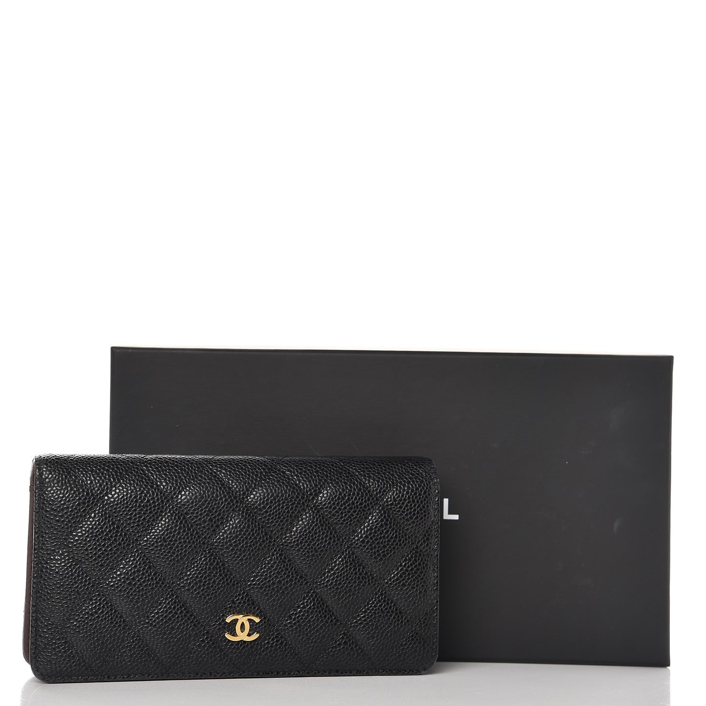 Caviar Quilted Yen Wallet Black