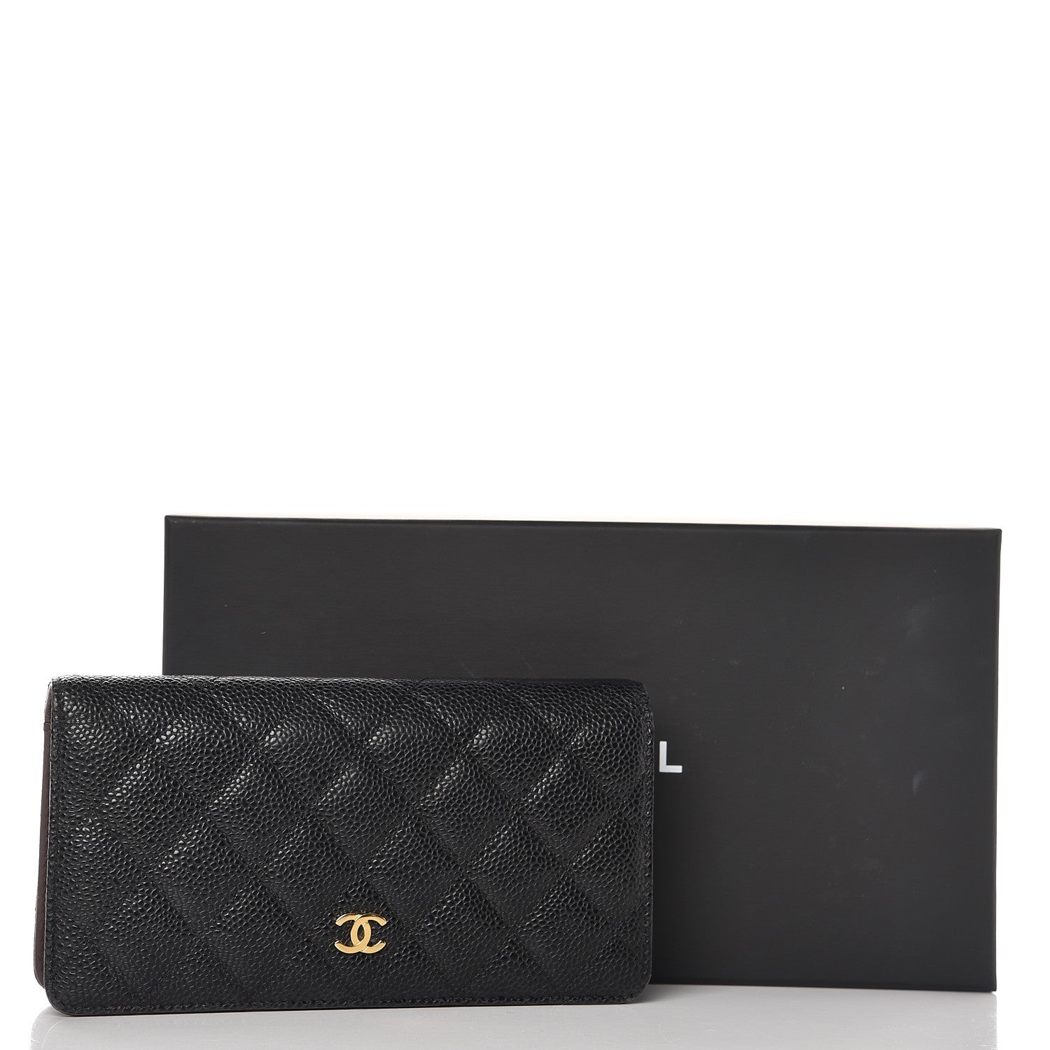 Chanel Caviar Quilted Yen Wallet Black 10 of 10