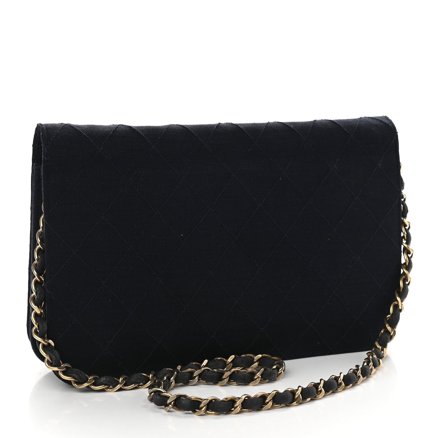 Jersey Diamond Stitched Small Single Flap Navy Blue