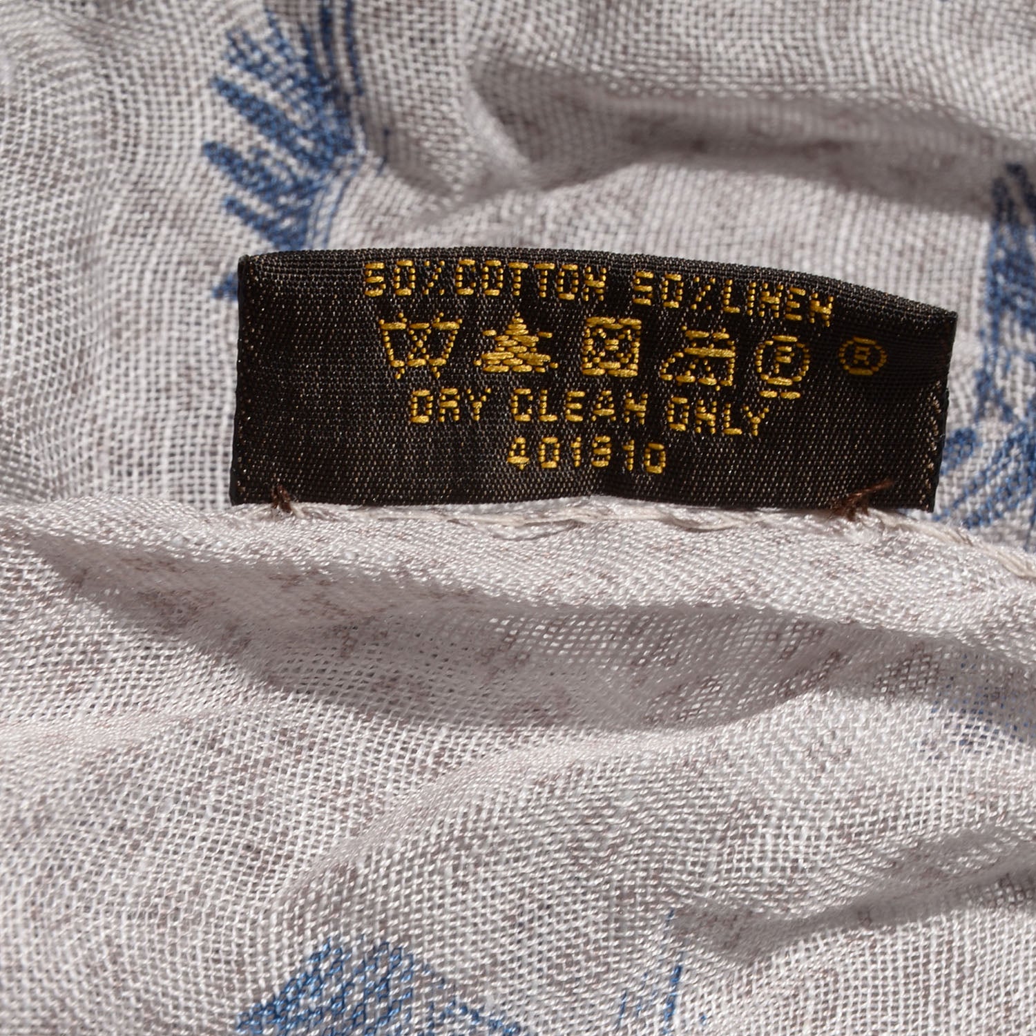Louis Vuitton Cotton Linen Toile Etole De Louis Pareo Blue 7 of 7