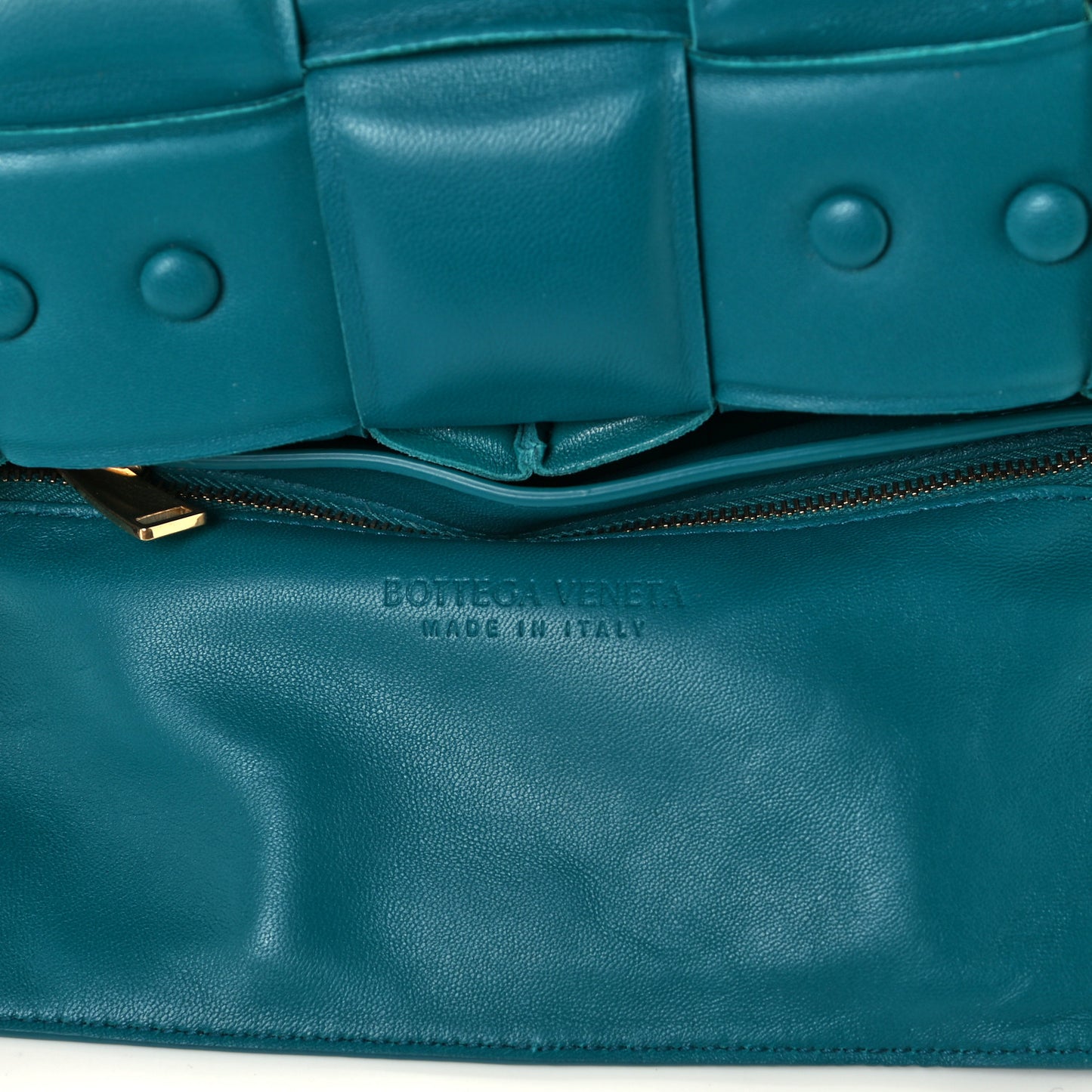 Lambskin Maxi Intreccio Padded Chain Cassette Crossbody Bag Mallard