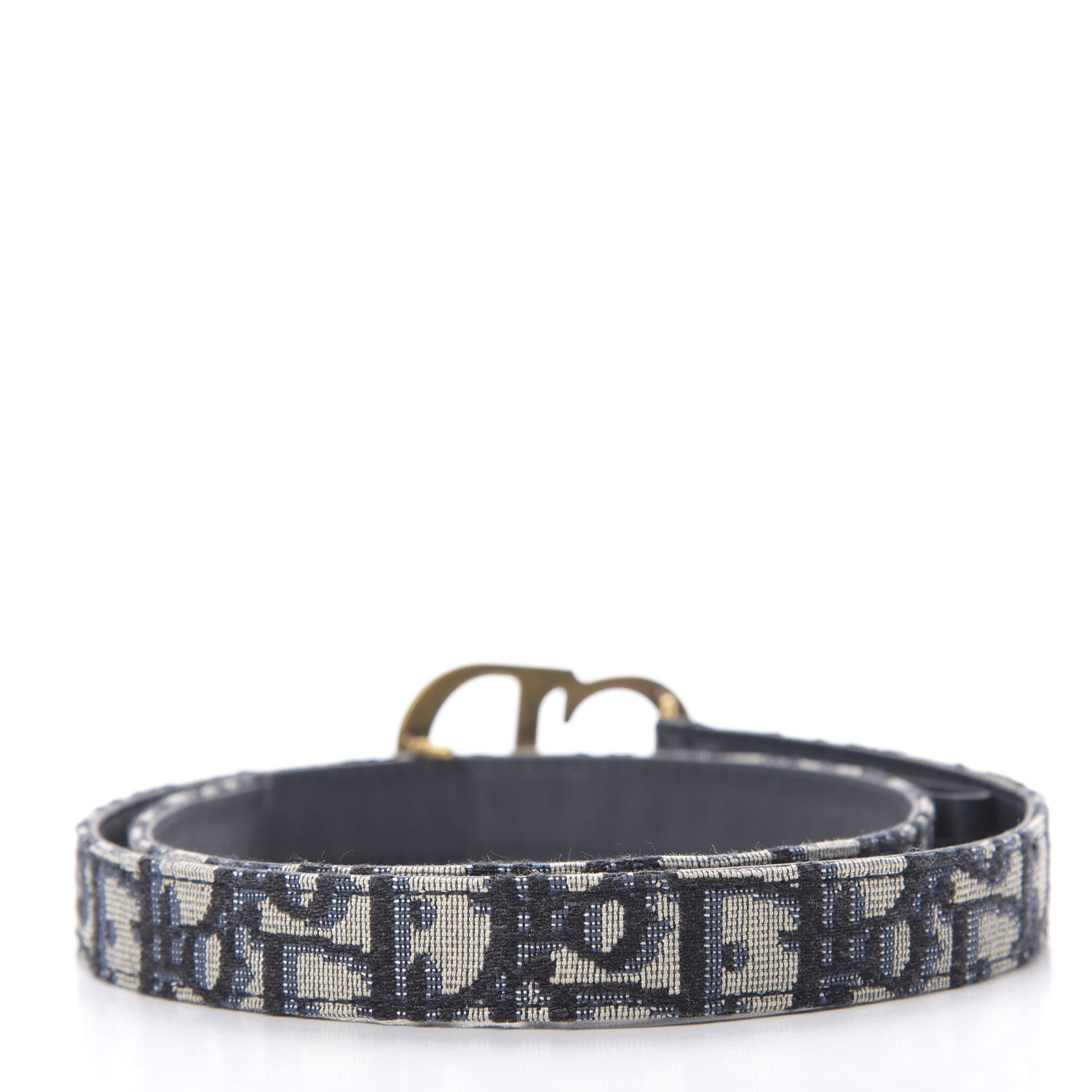 Christian Dior Jacquard Oblique 20mm Saddle Belt 85 34 Blue 2 of 6