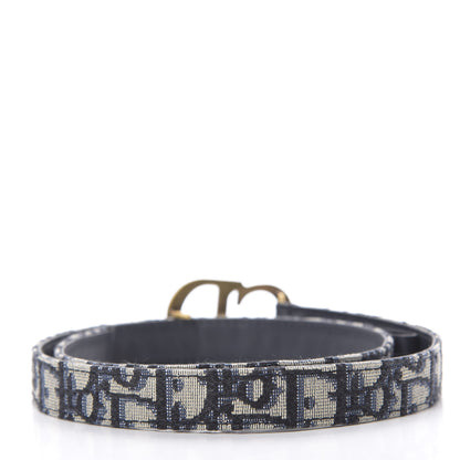 Christian Dior Jacquard Oblique 20mm Saddle Belt 85 34 Blue 2 of 6