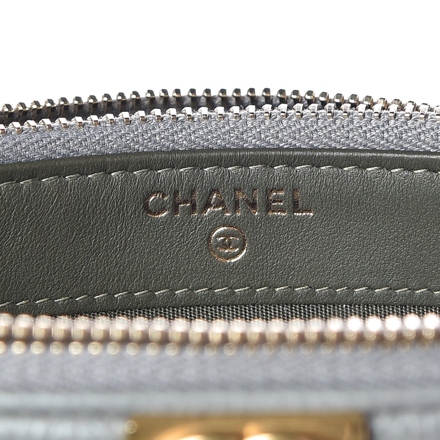 Chanel Caviar Quilted Small Boy Clutch With Chain Grey 11 of 12
