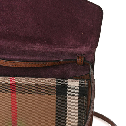 Burberry Derby Calfskin House Check Small Macken Crossbody Bag Tan 10 of 10