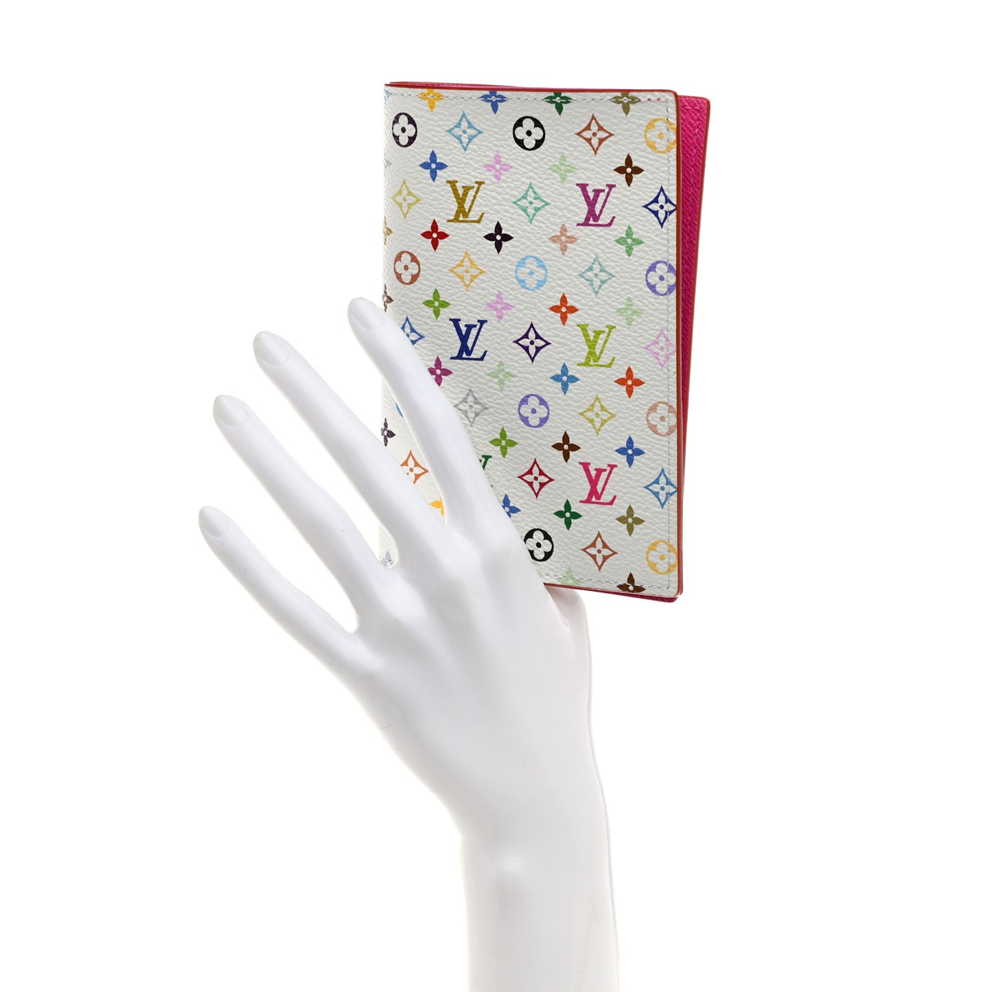 LV X TM Monogram Multicolor Passport Cover White