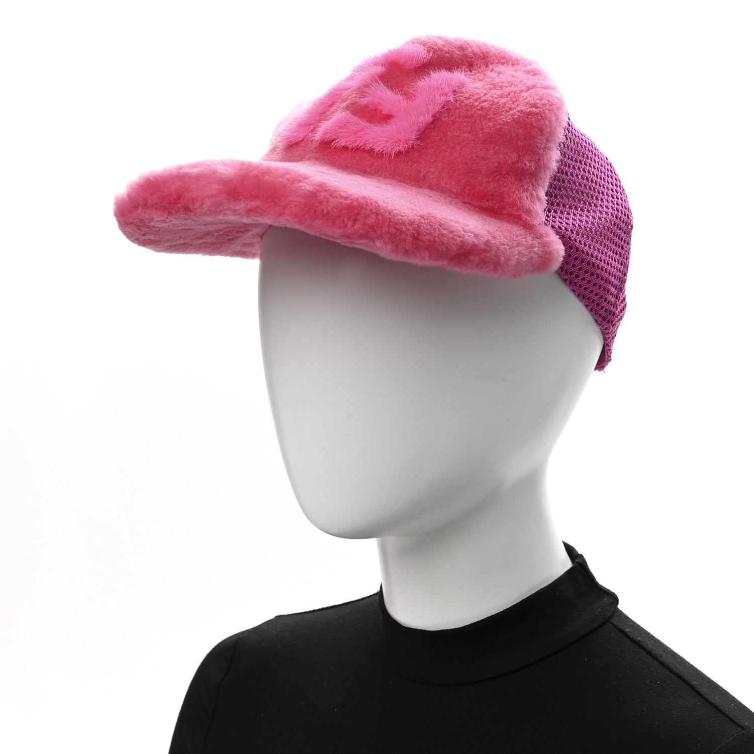 Fendi Cotton Shearling FF Baseball Hat M Fucshia 2 of 10