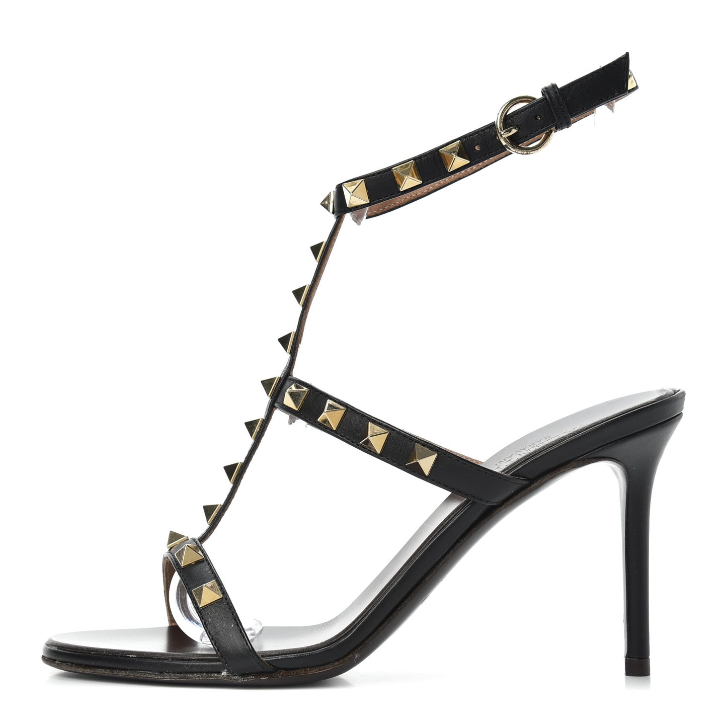 Nappa Rockstud Gladiator Sandals 36 Black