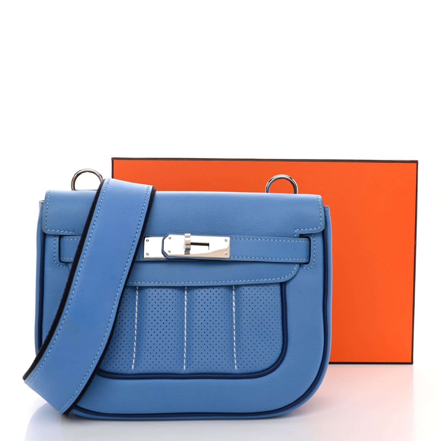 Hermes Veau Swift Mini Sac Berline Bleu Paradis Bleu Saphir 10 of 10