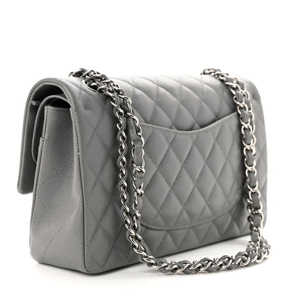 Chanel Caviar Quilted Medium Double Flap Grey 3 of 11