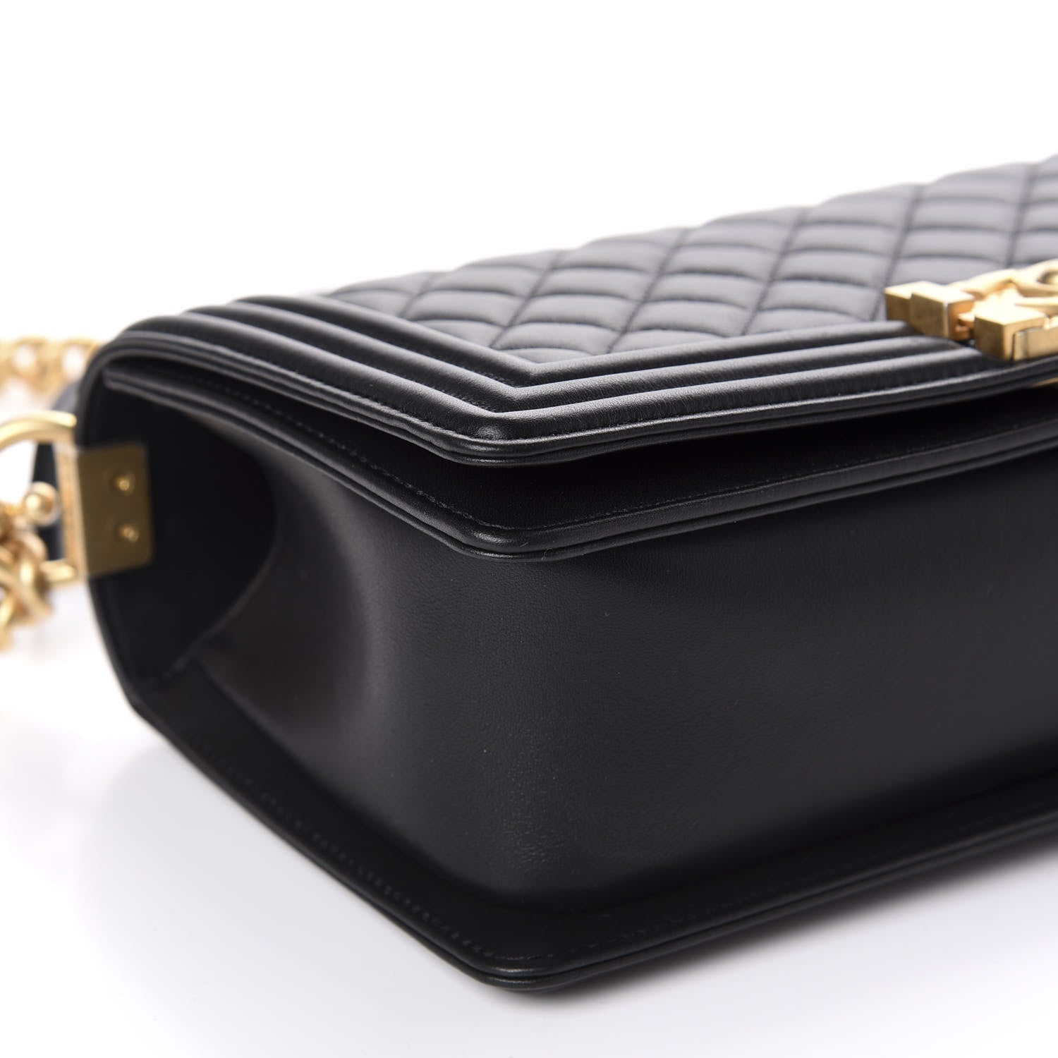 Chanel Lambskin Quilted Medium Boy Top Handle Flap Black 7 of 13