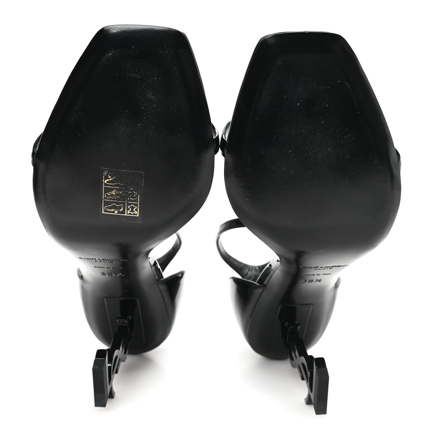 Patent Calfskin Opyum 85 Sandals 38.5 Black