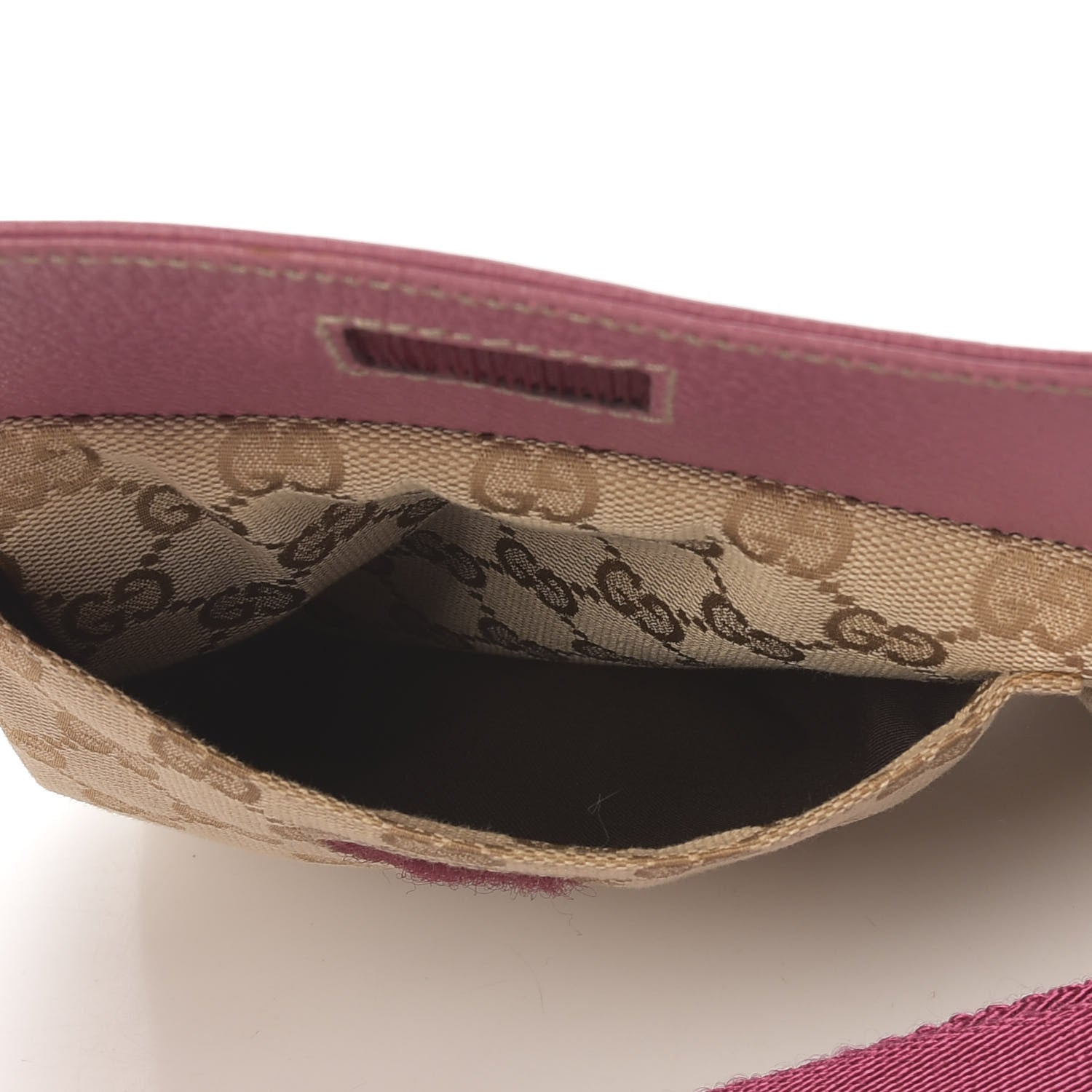 Gucci GG Monogram Web Double Pocket Belt Bag Pink 8 of 11