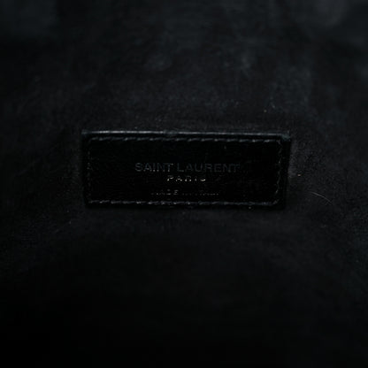 Saint Laurent Calfskin Crocodile Embossed Small Supple Sac de Jour Black 6 of 19
