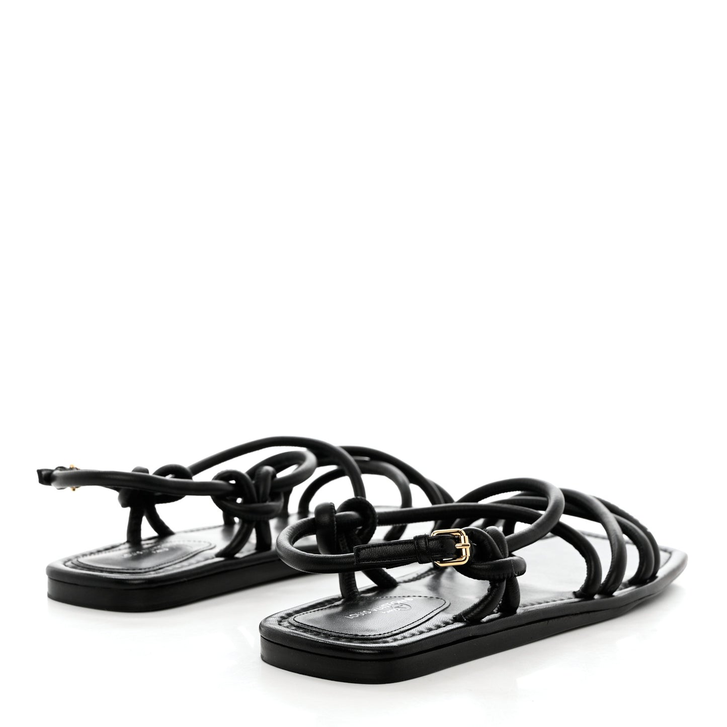 Lambskin Nova Flat Sandals 38.5 Black