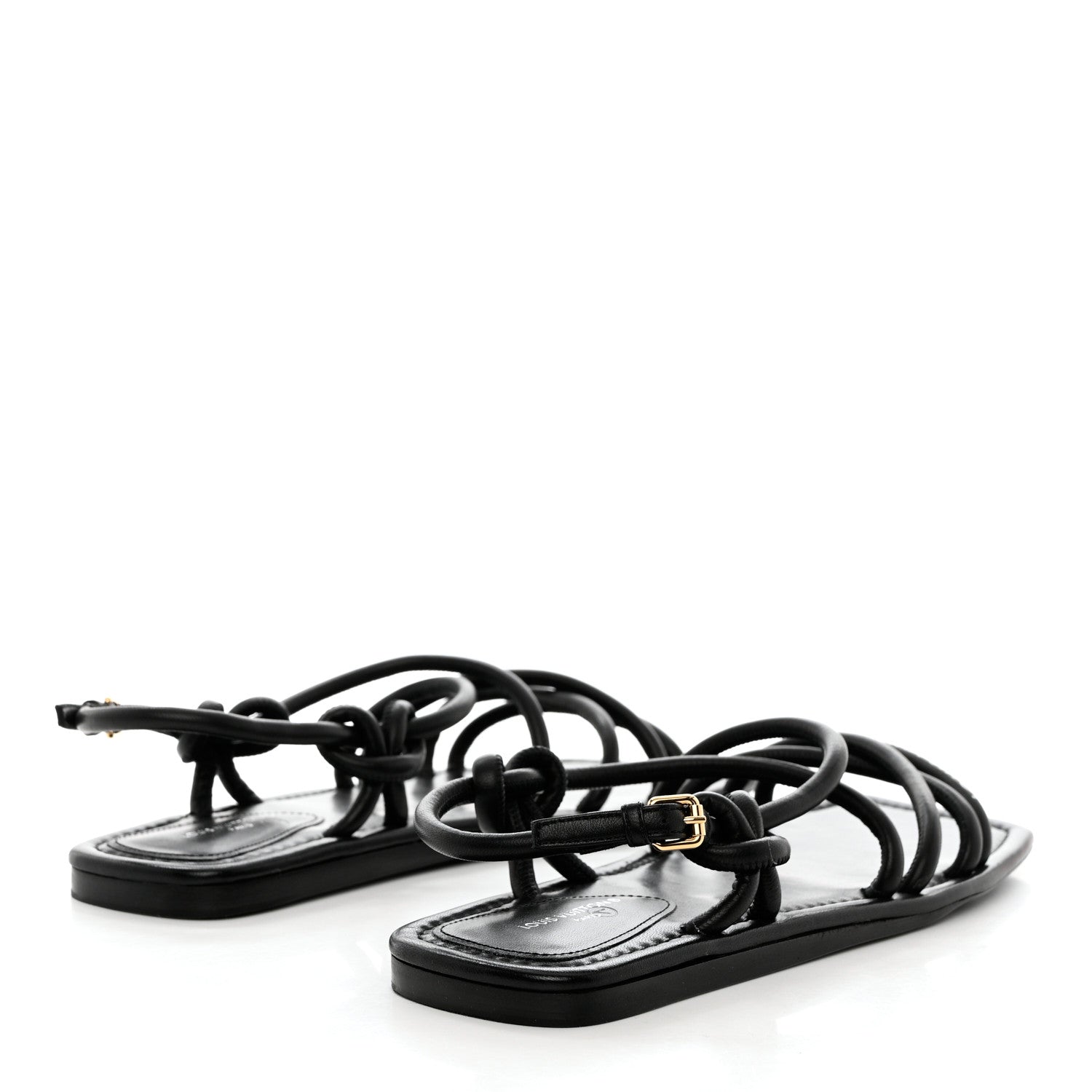 Louis Vuitton Lambskin Nova Flat Sandals 38.5 Black 4 of 8