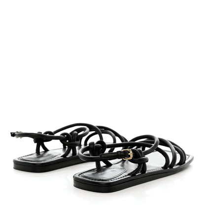 Louis Vuitton Lambskin Nova Flat Sandals 38.5 Black 4 of 8