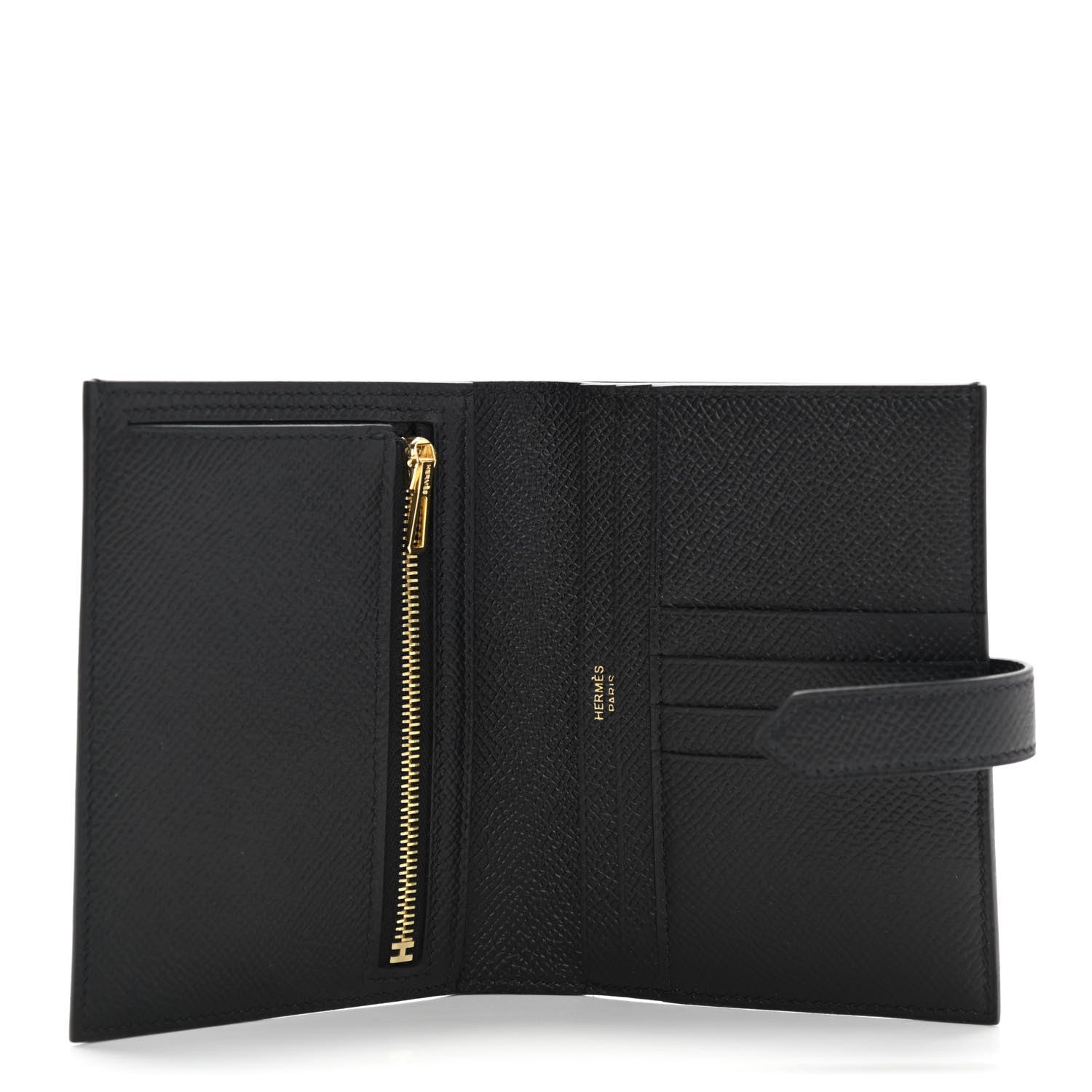 Hermes Epsom Bearn Compact Wallet Black 5 of 8