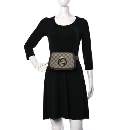 Gucci GG Supreme Monogram Textured Dollar Calfskin Blondie Belt Bag 90 36 Beige Ebony New Acero 2 of 10