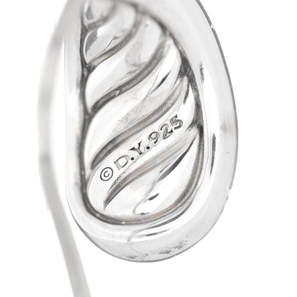 David Yurman Sterling Silver Diamond 15mm Pure Form Earrings 4 of 4