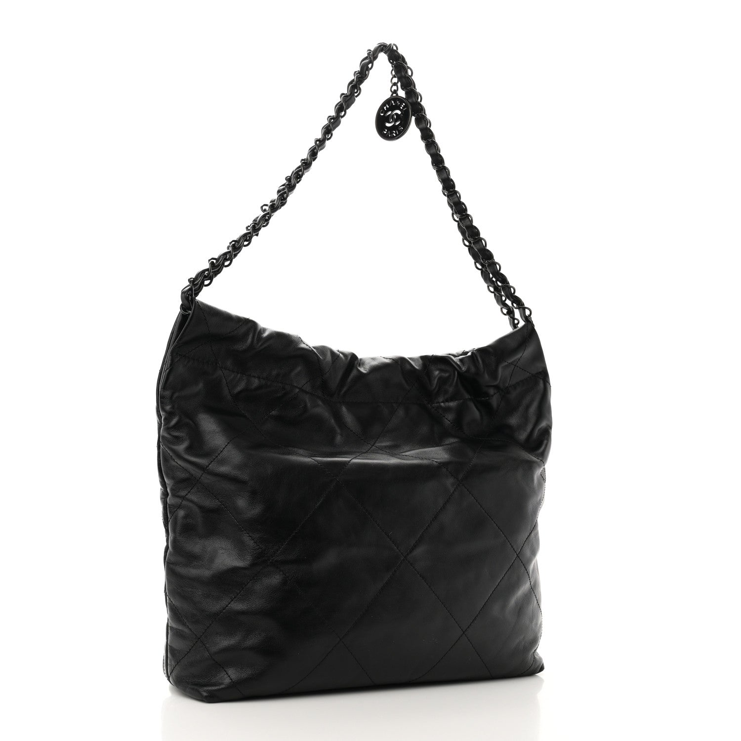 Chanel Shiny Calfskin Quilted Small Chanel 22 So Black 4 of 11