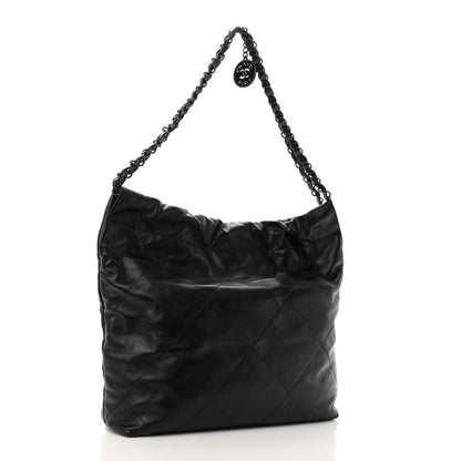 Chanel Shiny Calfskin Quilted Small Chanel 22 So Black 4 of 11