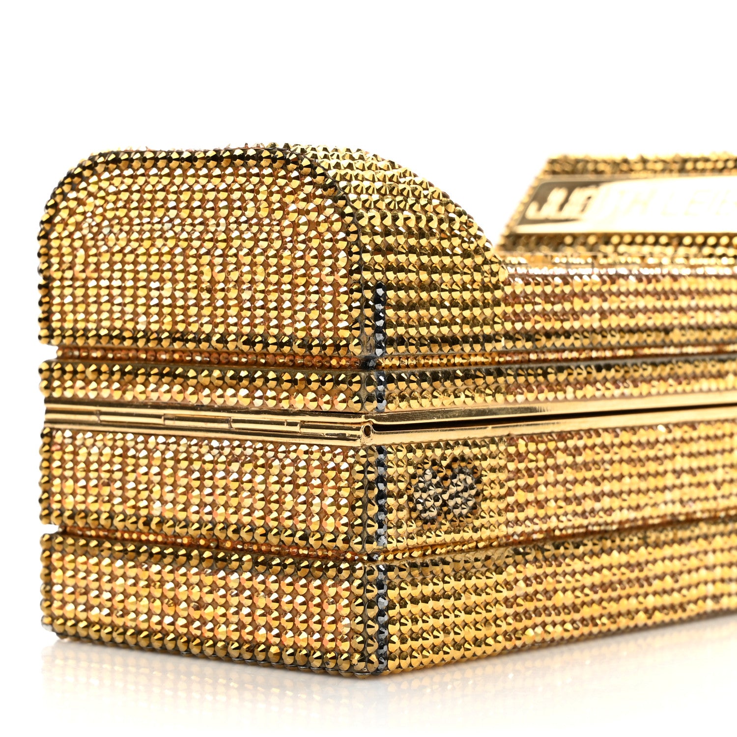 Judith Leiber Austrian Crystal Call Me Brick Phone Minaudiere Clutch Multicolor Gold 9 of 11