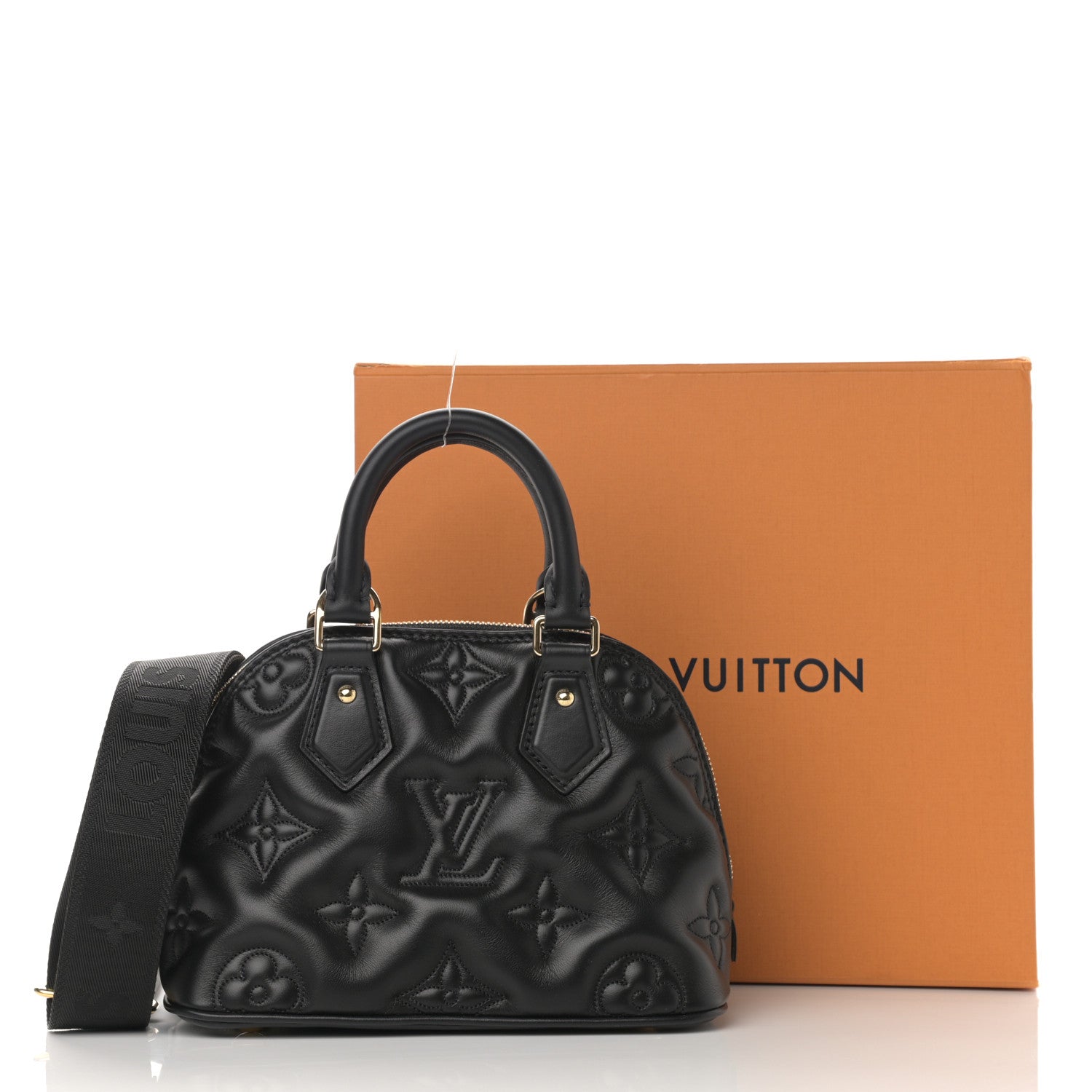 Louis Vuitton Calfskin Bubblegram Alma BB Black 10 of 10