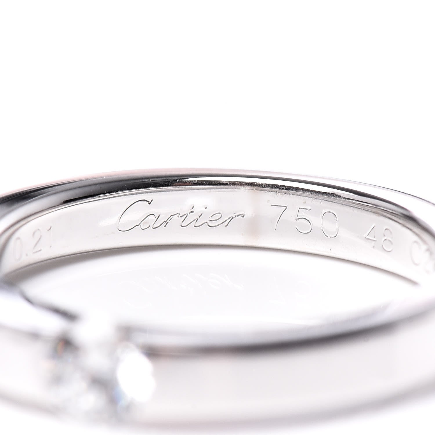 Cartier 18K White Gold Diamond Date With Ring 48 4.5 5 of 7