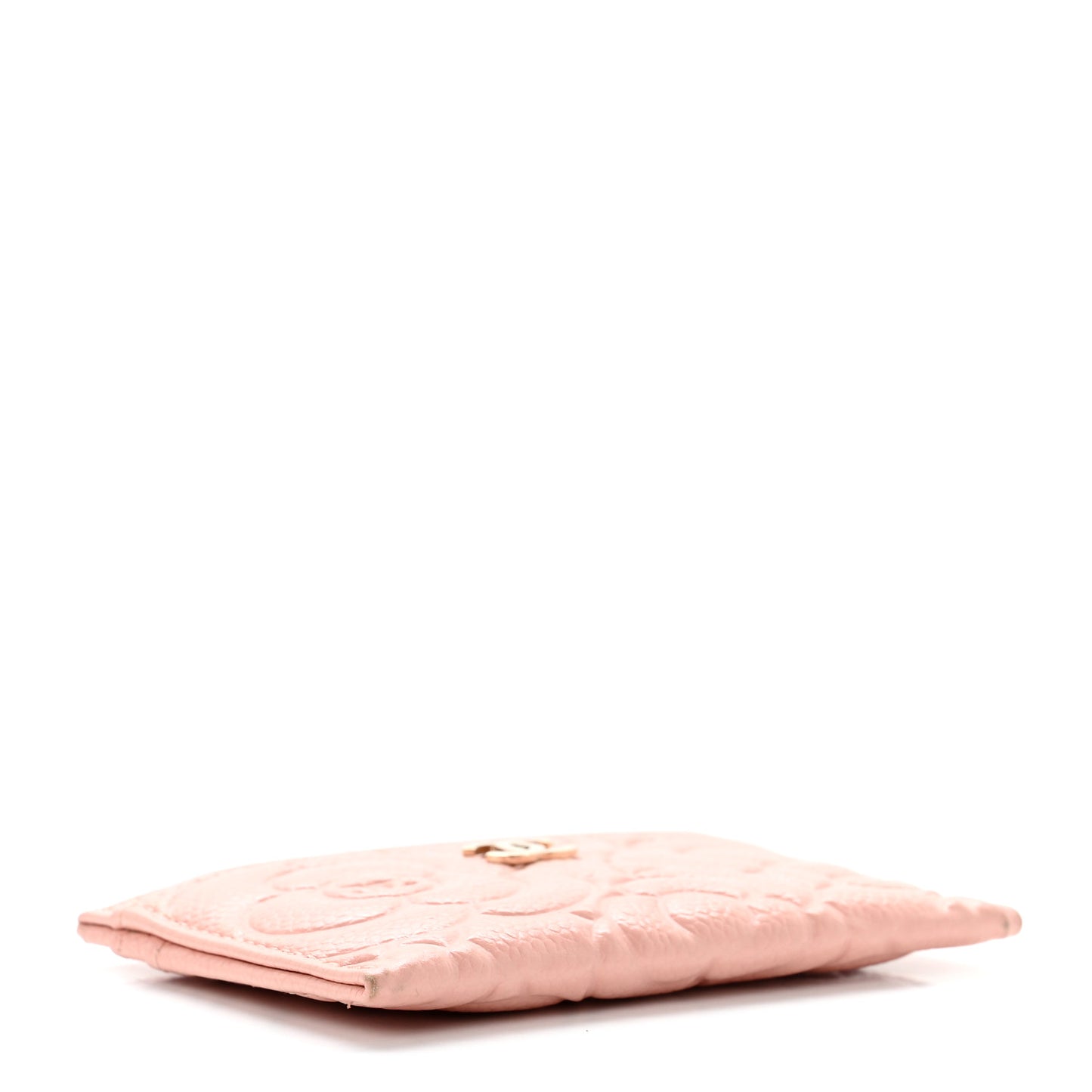 Caviar Camellia Embossed Card Holder Light Pink
