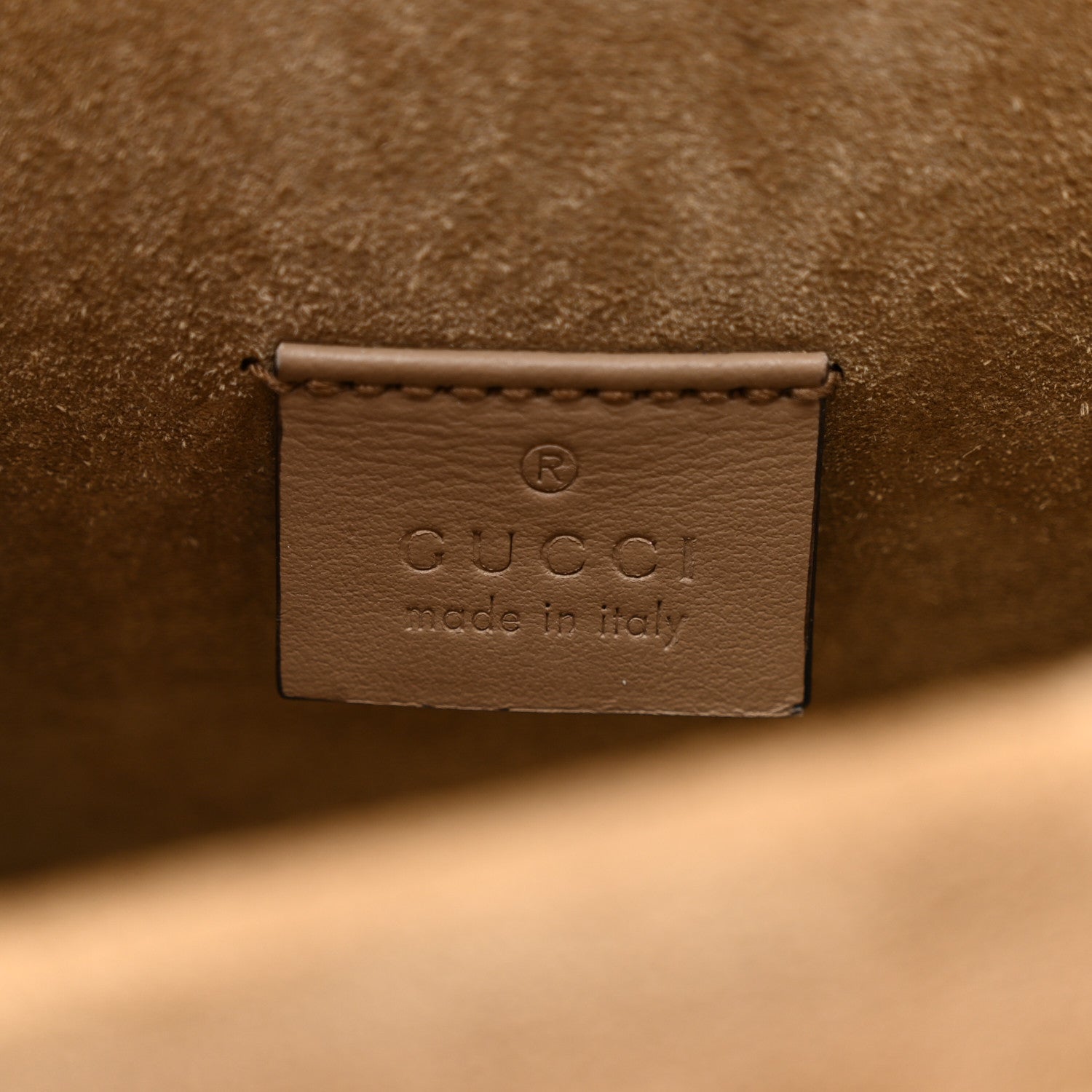 Gucci GG Supreme Monogram Suede Crystal Small Dionysus Shoulder Bag Beige Ebony Taupe 6 of 10