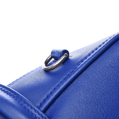 Balenciaga Shiny Day Calfskin Logo S Triangle Duffle Bleu Roi White 11 of 11
